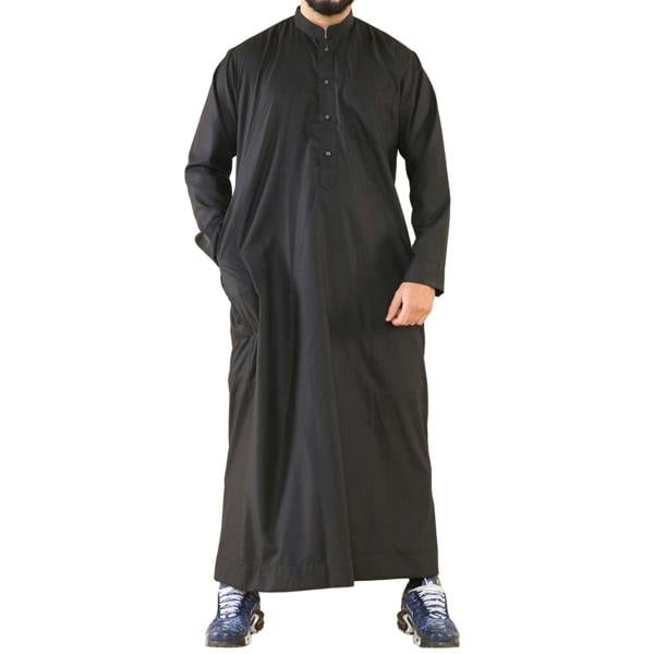 Infinity Leather Mens Thobe Jubba Saudi Islamic Arabic Eid Cotton Kaftan Jubbah Umrah Robe