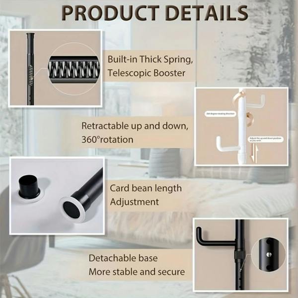 Havendro Telescopic Ceiling Corner Clothes Drying Rack Adjustable Laundry Pole