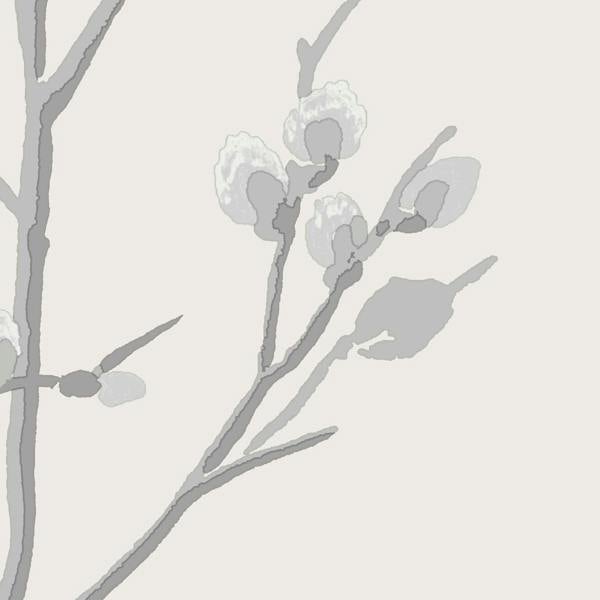 Laura Ashley Pussy Willow Wallpaper - Steel - 10m