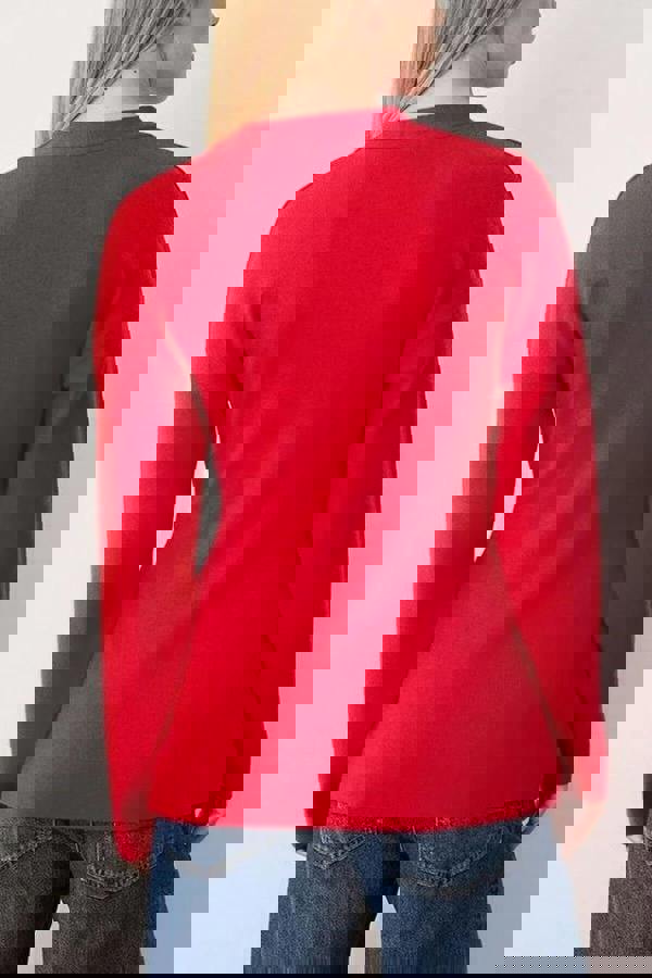 WOVCOR V-Neck Mercerized Look Premium Yarn Knit Cardigan