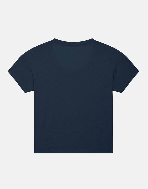 Women's Loose Fit Organic Cotton Scoop Neck Top - Navy - British Boxers