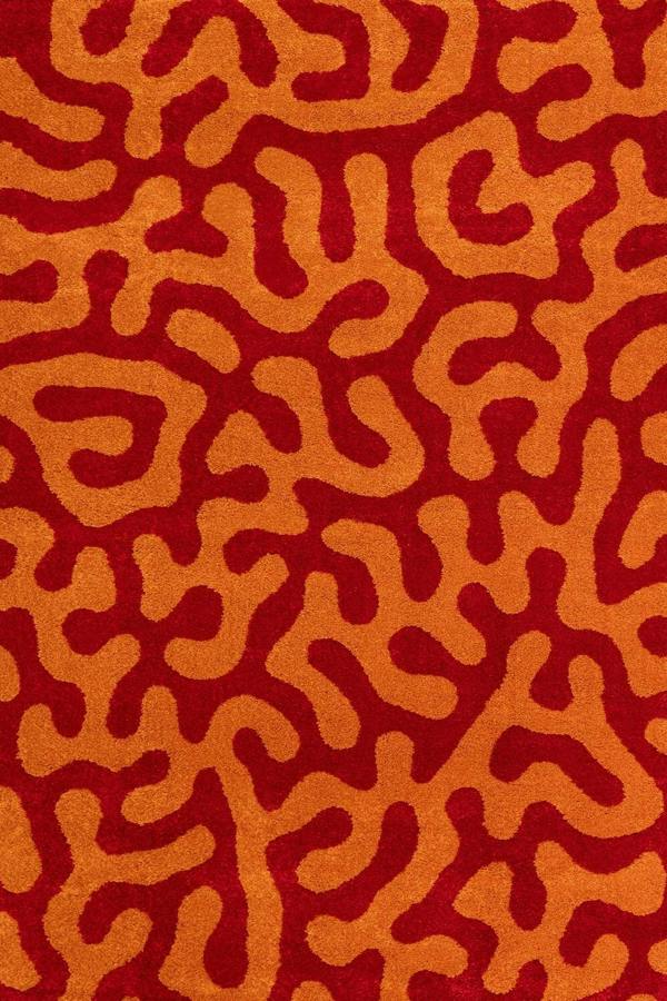 Joli Abstract Red & Orange Durable, Soft Rug