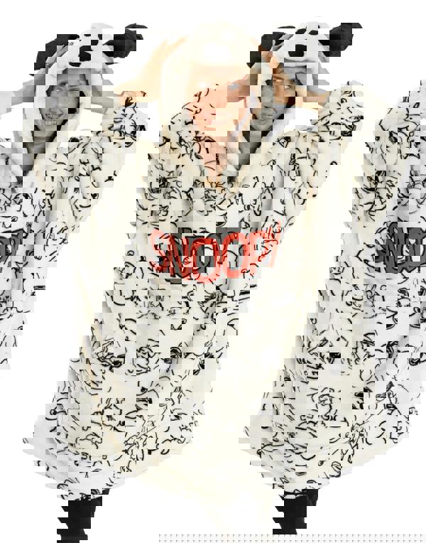 Peanuts Womens Off-White Snoopy Blanket Hoodie (One Size)