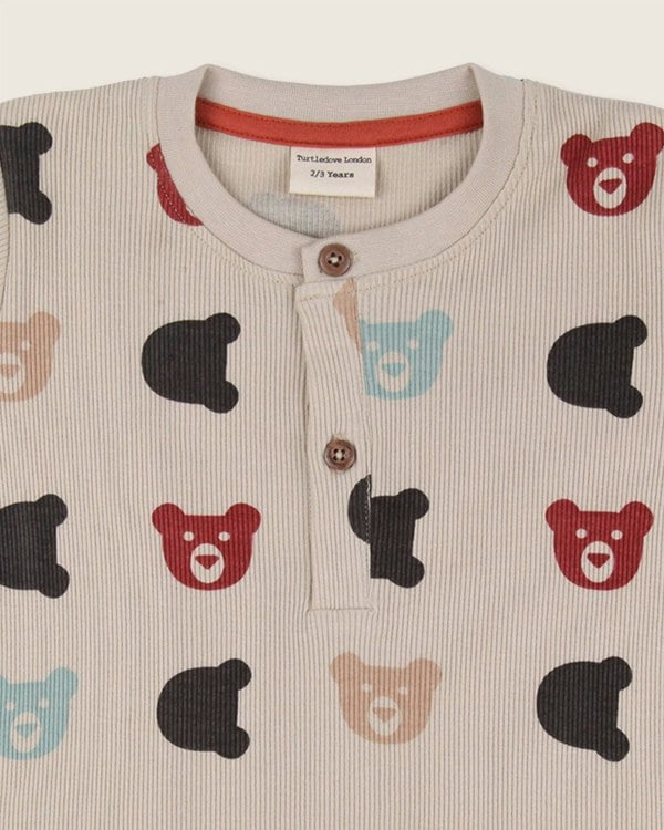 Stone Smiling Bear Print Top And Short Set - image 3