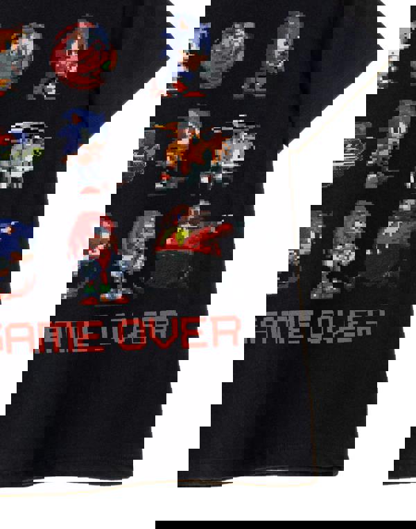 Sonic the Hedgehog Boys Black Game Over Short Sleeved T-Shirt