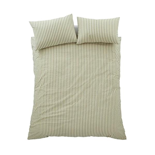 Pineapple Elephant Cotton Rich Woven Stripe Green Duvet Cover Set
