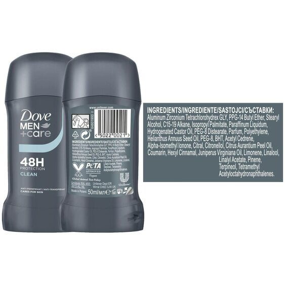 Dove Men+Care Clean Anti-Perspirant Stick Classic 18x50ml 48H Sweat Protection