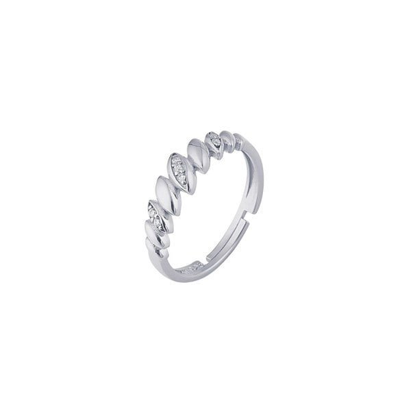 Spero London Lined Stones Marquise Sterling Silver Ring