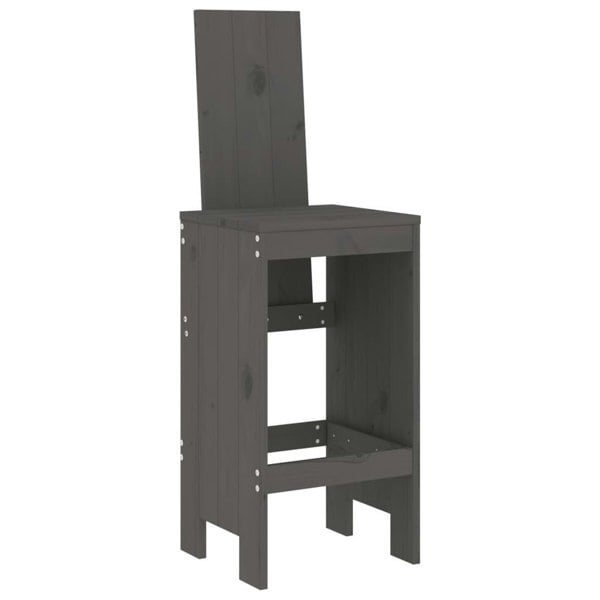 Berkfield Bar Stools 2 pcs Grey 40x42x120 cm Solid Wood Pine