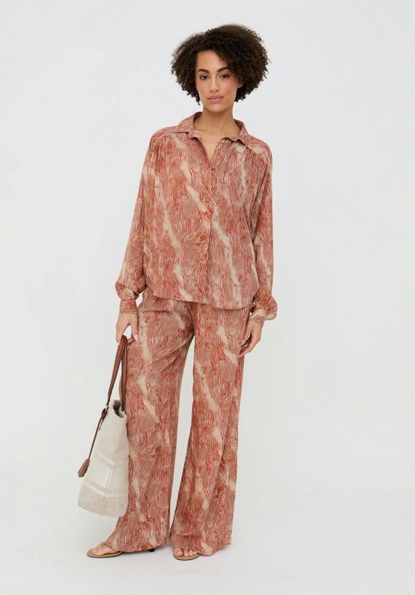 Ginger High Waist Tiger Print Trouser In Ginger Orange - image 1