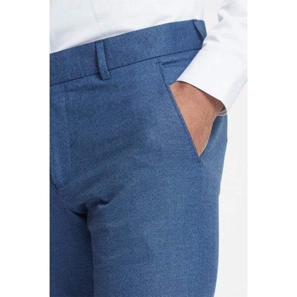 Antique Rogue Slim Fit Blue Texture Stretch Trousers