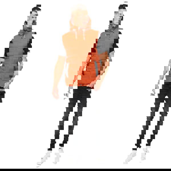 Crosshatch Mens Kampleys Embossed Padded Gilet - Burnt Orange - 