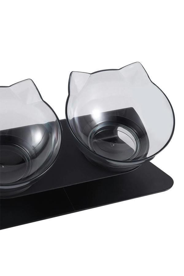 Living and Home 15° Tilted Elevated Feeder with Double Cat Bowls