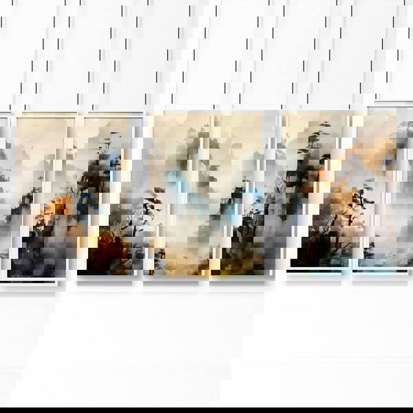 Living Room Wall Decor Modern | Set of 3 Asian Inspired Wall art Prints