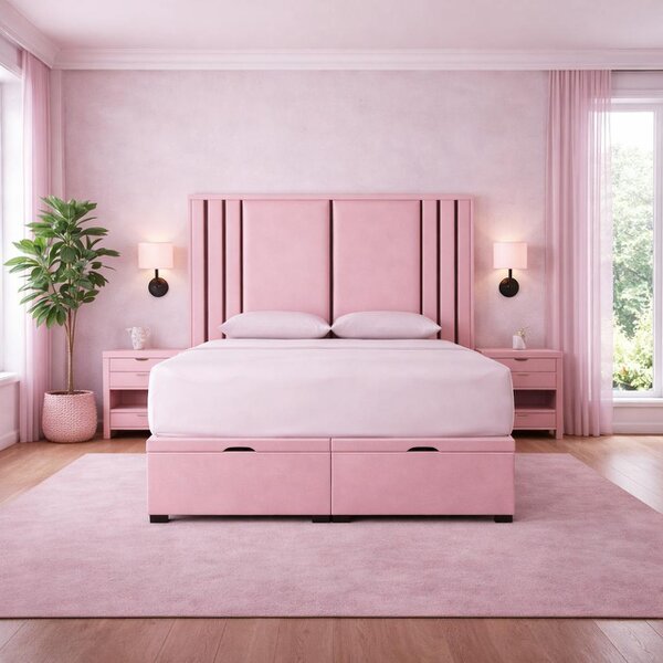 Great British Beds Valentina Headboard with Contrast Border Divan Ottoman Bed