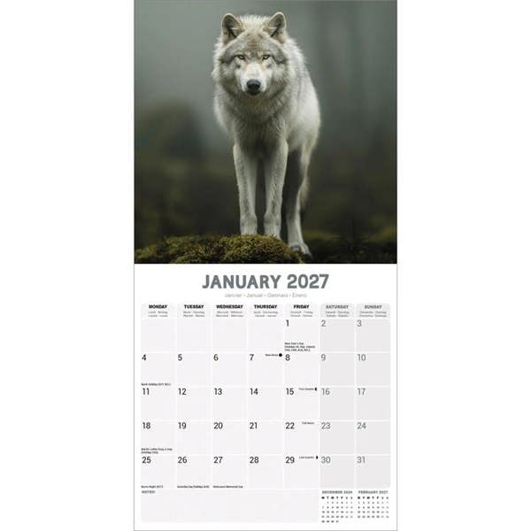 Wolves Calendar 2027, Wall Calendars, Month To View, Animals, Gift