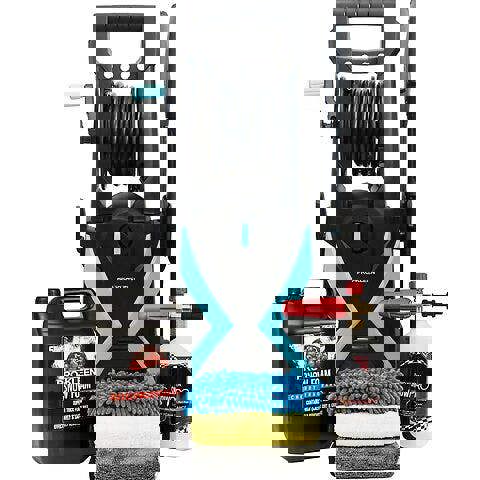 ProKleen Pro-Kleen Electric Jet Washer 2.2kW 165 Bar 8M Hose 5L Cherry Snow Foam, Snow Foam Lance & Microfibre Cloths and Wash Mitt