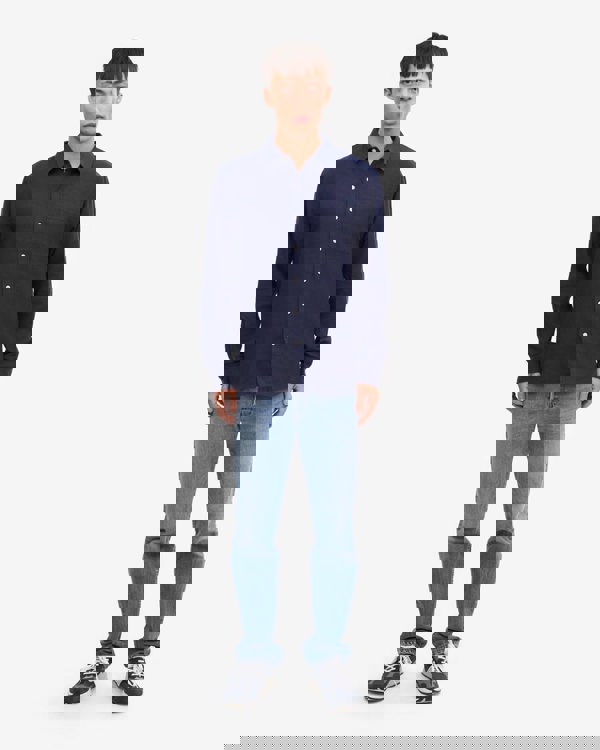 Colorful Standard Mens Organic Flannel Shirt - Navy Blue