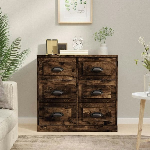 Berkfield Sideboard Smoked Oak 70x35.5x67.5 cm Engineered Wood