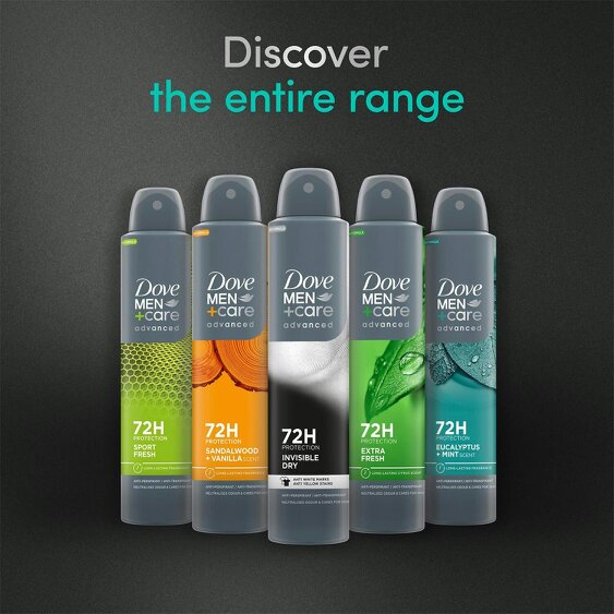 Dove Men+Care Advanced AntiPerspirant Deodorant Spray Eucalyptus + Mint, 3x200ml