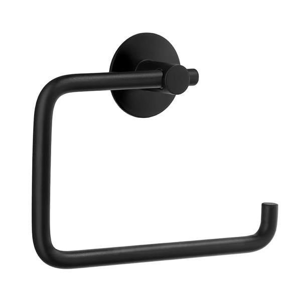 Black stainless steel toilet roll holder
