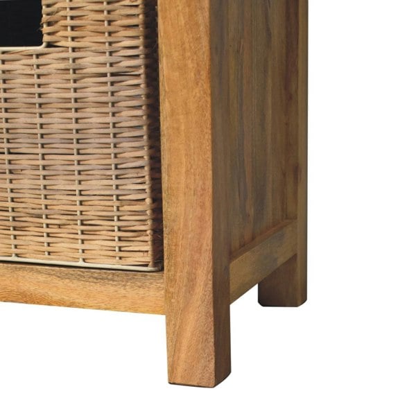 Artisan Furniture Rattan Basket Linen Bench