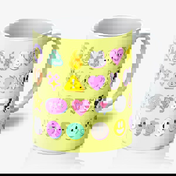 You're a Q-T. Cutie Emoji Kawaii Lemon Mugs Designed by Love Frankie and printed in the UK.