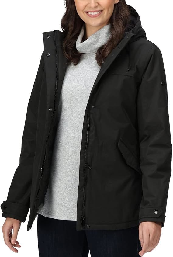 Regatta Women's Bria Faux Fur Lined Waterproof Jacket - Black