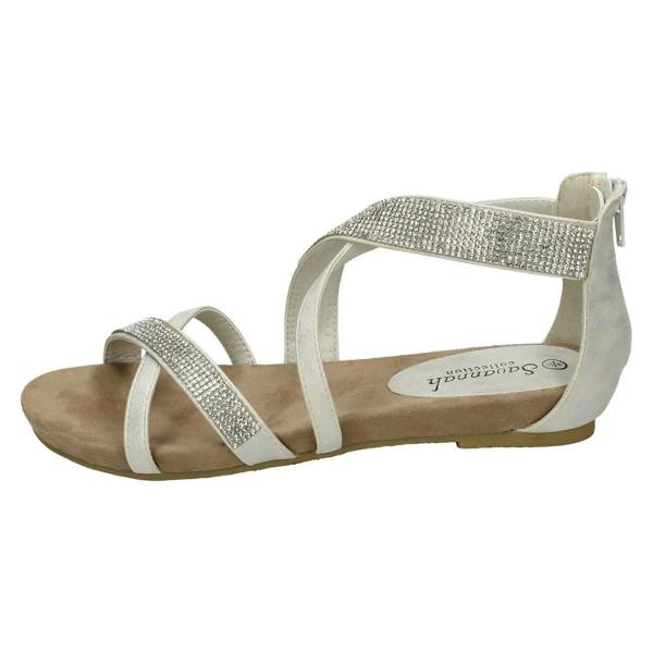 Savannah Ladies Savannah Low Wedge Diamante X Strap Sandals
