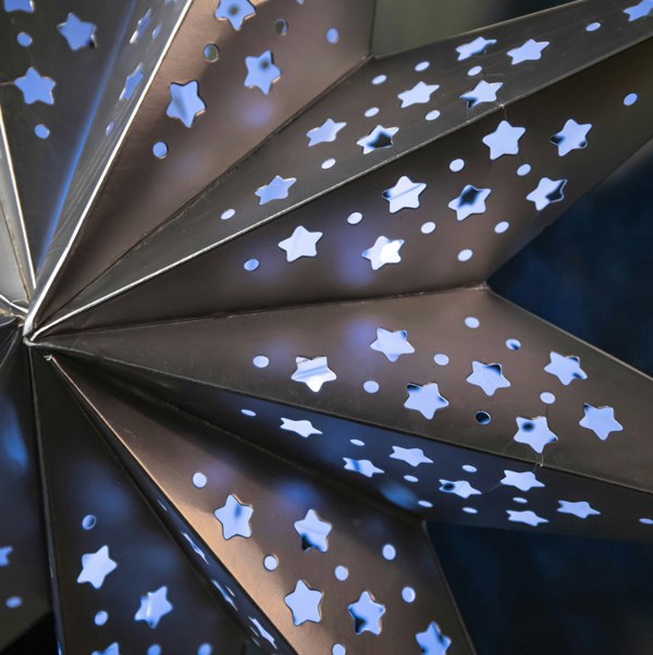 Samuel Alexander 50cm Battery Powered Light up Silver Origami Hanging Christmas Star with LEDs