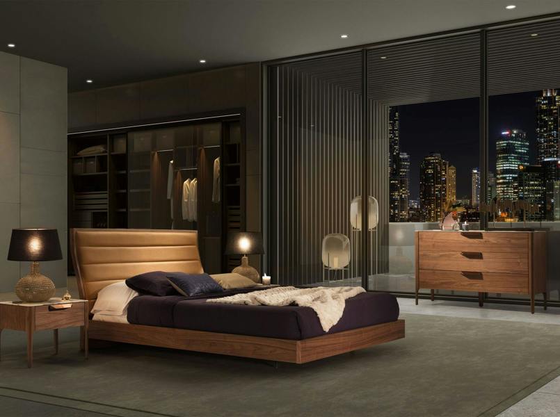Angel Cerdá Walnut Chest of Drawers With Marble-effect Glass Top 7044