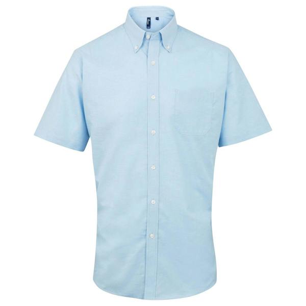 Premier Mens Signature Short-Sleeved Shirt - Light Blue