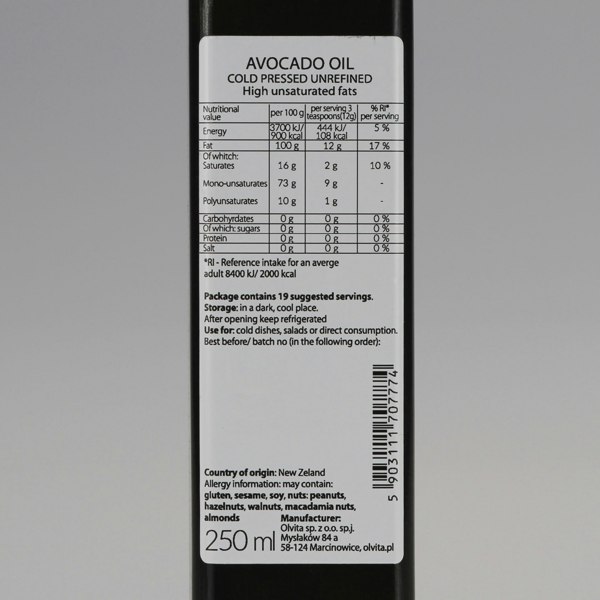 Ol'Vita Avocado Oil | Cold Pressed | Unrefined