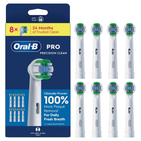 Oral-B Pro Precision Clean Toothbrush Heads, 8 Counts