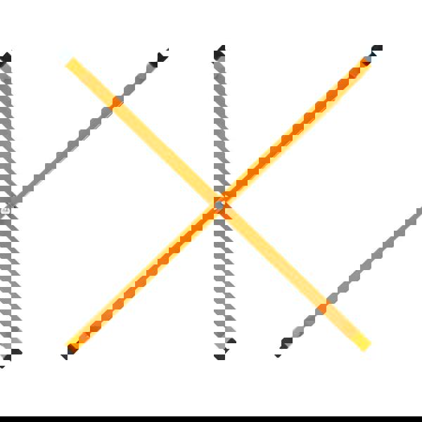 Bright orange mortar board stand with a cross shape, featuring sturdy metal construction and rubber feet for stability, 750mm high