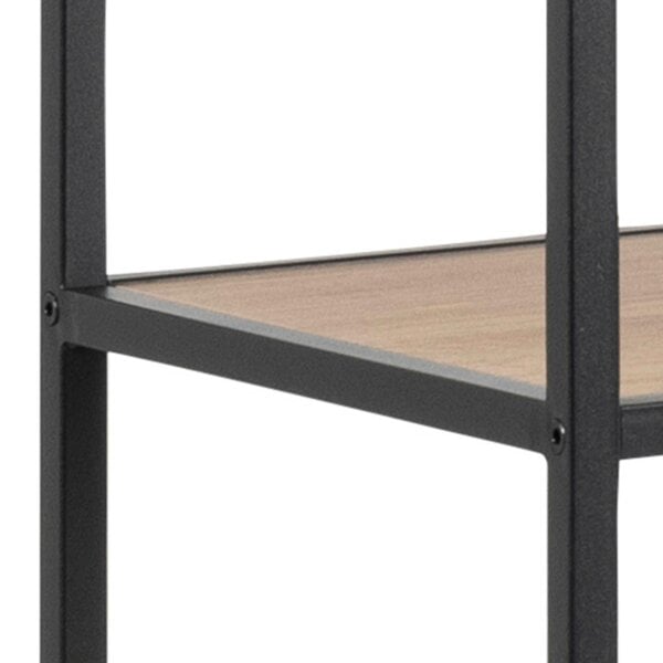 Wyld Haus El Paso Asymmetrical Black Bookcase 4 Wild Oak Effect Shelves