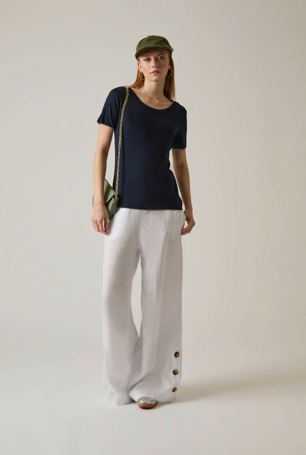 James Lakeland Short Sleeve Navy Top