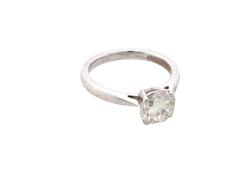 Vintage Tom Solitaire 1.73 Carat Diamond 18 Carat White Gold Ring