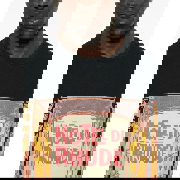 Rhude Hotel di Monaco T-Shirt   in  Black