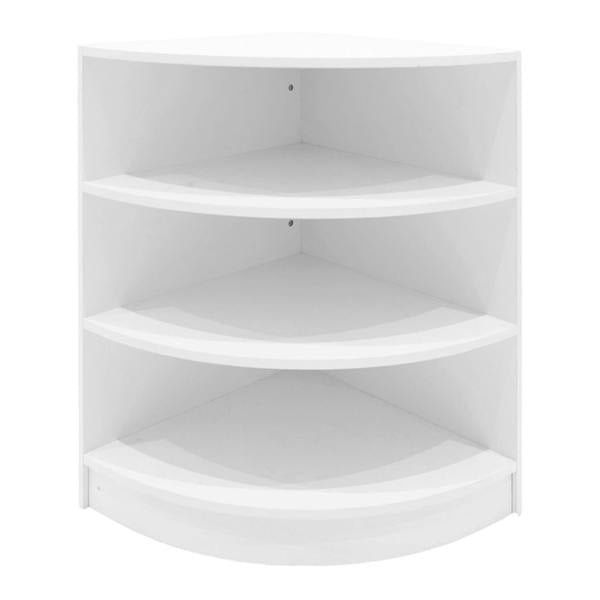 Theia LED Shop Counter Set features a sleek white design with four spacious shelves, perfect for displaying products in a retail space