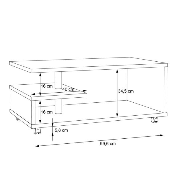 Wyld Haus Salford Grey Wooden Coffee Table Open Shelf