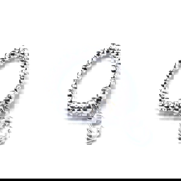 Letter Initial Charm on Silver Ball Bead Ring - MYLEE London