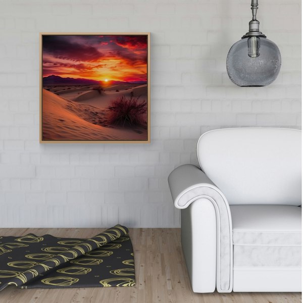 Warren Reed Sunset In The Desert Framed Canvas