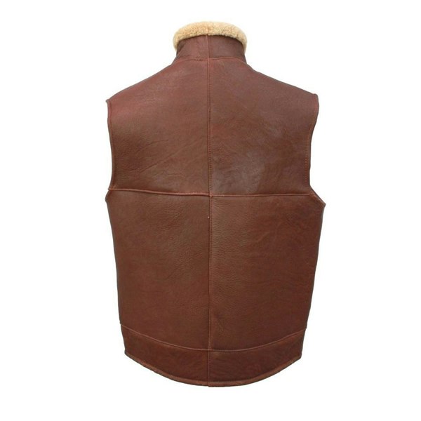 Eastern Counties Leather Mens Harvey Sheepskin Gilet - Cognac