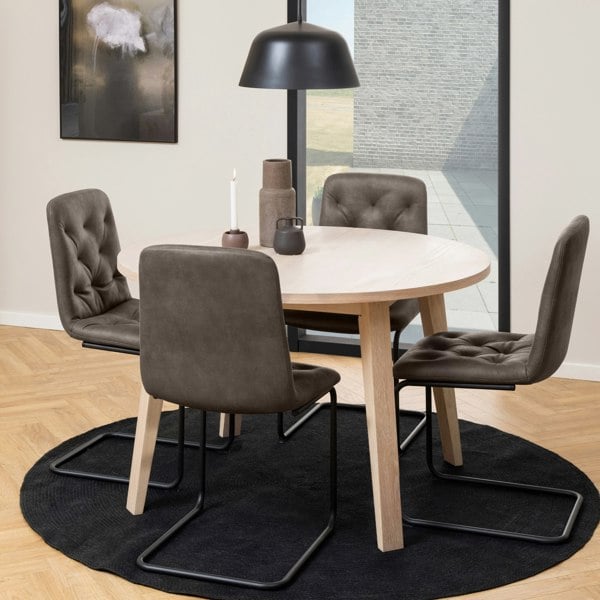Furniture To Go A-Line Round Dining Table in White Oak