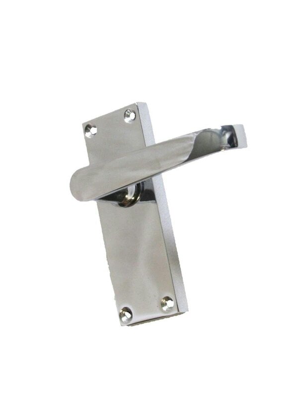 EDH Door Hardware Victorian Straight Chrome Door Handles – Interior Lever Handles + Tubular Latch