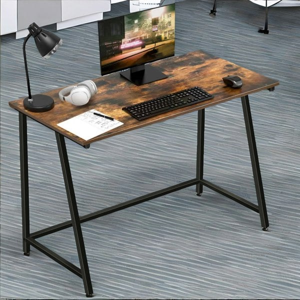 Rafaelo Mobilia Industrial Rustic Computer Desk 100CM Wide