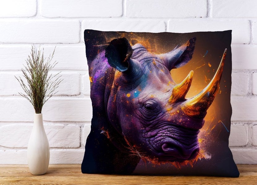 Warren Reed Golden Rhino Face Splashart Cushions