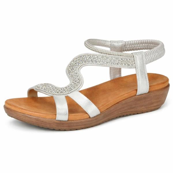 Cipriata Cipriata SERPENT Womens Slingback Sandals Silver
