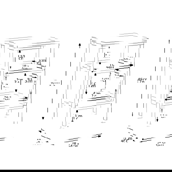 Furniture To Go High Rock Bedside in Matt Black/Riviera Oak